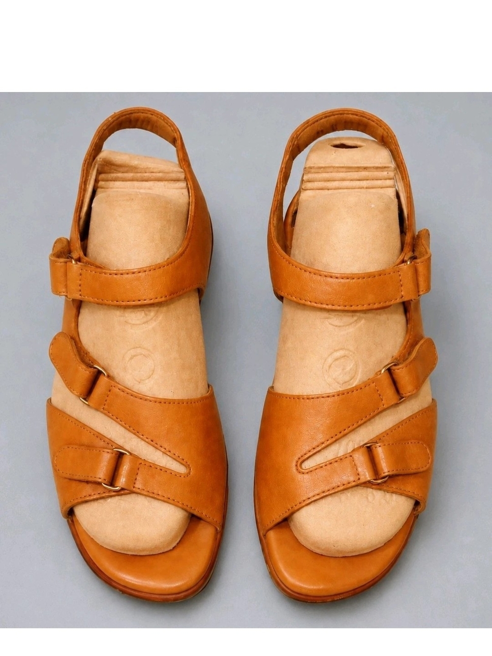 SAS Tabby Caramel Leather Slingback Comfort Sandals Womens Size 7.5